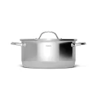 Alacsony lábas üvegfedővel, 5,1 literes, 24×12 cm, kerámia tapadásmentes, indukciós, Pensofal