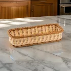 Evőeszköztartó kosár, 30×11×7 cm, polirattan