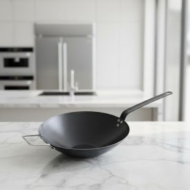 Wok, 30 cm, kékacél, Pujadas