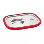 GN 1/4 fedő szilikontömítéssel, rozsdamentes, Pujadas