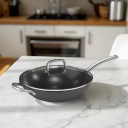   Wok fedővel, 32 cm, tapadásmentes, indukciós, Pujadas Steel Pro 1921