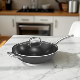   Wok fedővel, 32 cm, tapadásmentes, indukciós, Pujadas Steel Pro 1921