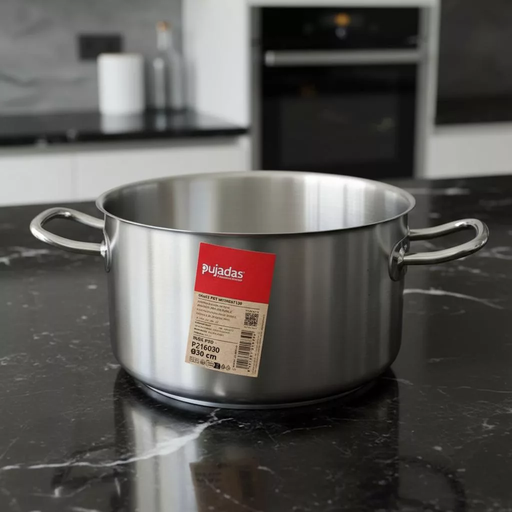 Magas lábas, 12,7 l, 30 cm átm., 18/10 rozsdamentes, Pujadas