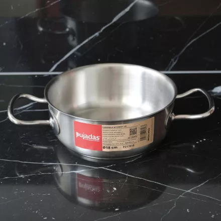 Alacsony lábas, 2 l, 18 cm átm., 18/10 rozsdamentes, Pujadas