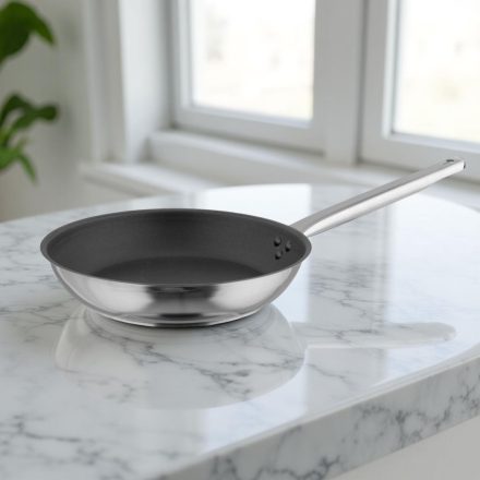 Rozsdamentes serpenyő, 36 cm, Excalibur extra kemény tapadásmentes bevonat, indukciós, Pujadas Inox-Pro Ergos