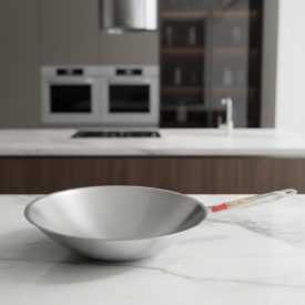 Wok, 36 cm, rozsdamentes acél, indukciós, Pujadas