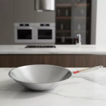 Wok, 36 cm, rozsdamentes acél, indukciós, Pujadas
