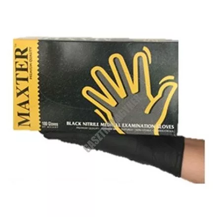 Maxter kesztyű, XL méret, fekete, nitril, 5,5 g, 100 darab