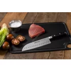 Arcos Riviera kovácsolt japán kés, fekete szegecselt nyél, 18 cm rovátkolt penge