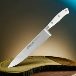   Arcos Riviera kovácsolt szakácskés, fehér szegecselt nyéllel, 20 cm-es penge