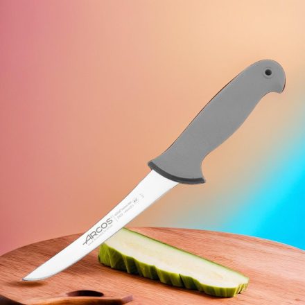 Arcos Colour Prof csontozókés, 15 cm hajlított penge, csúszásmentes gumírozott markolat, színkódos