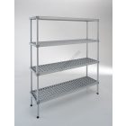 Aluplast állvány 4 polccal, 160 cm magas, 40 cm mély, kivehető polc