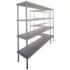 Aluplast állvány 4 polccal, 180 cm magas, 40 cm mély