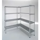 Aluplast állvány 4 polccal, 180 cm magas, 40 cm mély