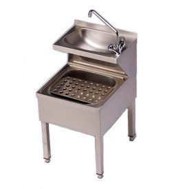 Rozsdamentes kézmosó-kiöntő, 500×600×870 mm