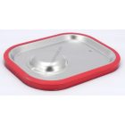 GN 1/2 fedő szilikontömítéssel, rozsdamentes