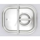 GN 1/2 fedő szilikontömítéssel, rozsdamentes