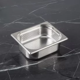 GN edény, 1/2 65 mm, perforált, rozsdamentes