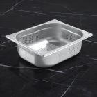 GN edény, 1/2 100 mm, perforált, rozsdamentes