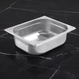 GN edény, 1/2 100 mm, perforált, rozsdamentes