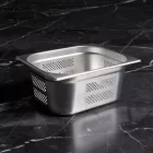 GN edény, 1/2 150 mm, perforált, rozsdamentes