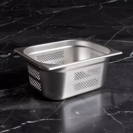 GN edény, 1/2 150 mm, perforált, rozsdamentes