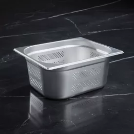 GN edény, 1/2 200 mm, perforált, rozsdamentes