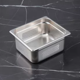 GN edény, 2/3 100 mm, perforált, rozsdamentes