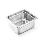 GN edény, 2/3 100 mm, perforált, rozsdamentes