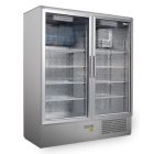 Üvegajtós hűtővitrin Inox 800 literes