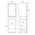 Üvegajtós hűtővitrin, fekete, bruttó 130 literes