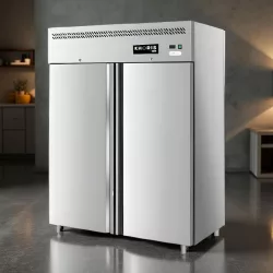 Kétajtós rozsdamentes hűtőszekrény 1300 l, KH-GN1410TN