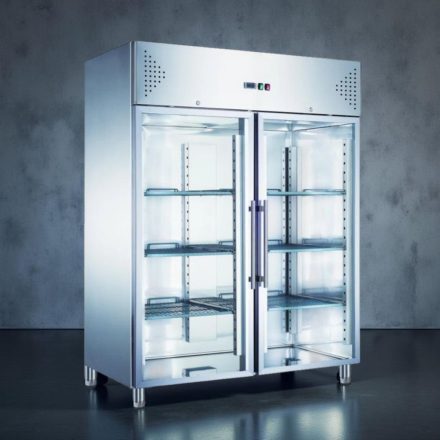 Rozsdamentes hűtővitrin 2 ajtóval, 1300 liter, KH-GN1410TNG