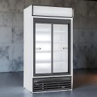 Csúszó üvegajtós, felépítményes hűtővitrin