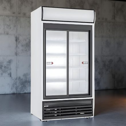 Csúszó üvegajtós, felépítményes hűtővitrin