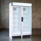 Két üvegajtós, felépítményes hűtővitrin 2×345 liter