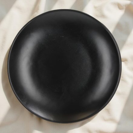 Tatami Nero lapostányér, 20 cm, fekete, kerámia