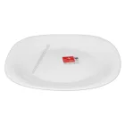 Parma fehér desszert lapostányér, 20x20 cm, opál üveg