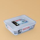 Téglalap sütőtál műanyag tetővel, 25×19×8 cm, 2,6 l, Cook&Freeze