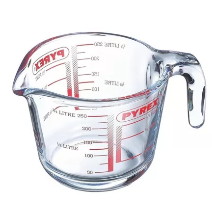 Mérőkancsó, 250 ml, 9×8 cm, hőálló üveg, Pyrex