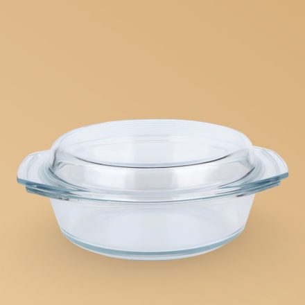 Simax Hőálló jénai tál fedővel kerek 1,5+0,6 liter