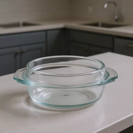 Simax Hőálló jénai tál fedővel kerek 1,5+0,6 liter