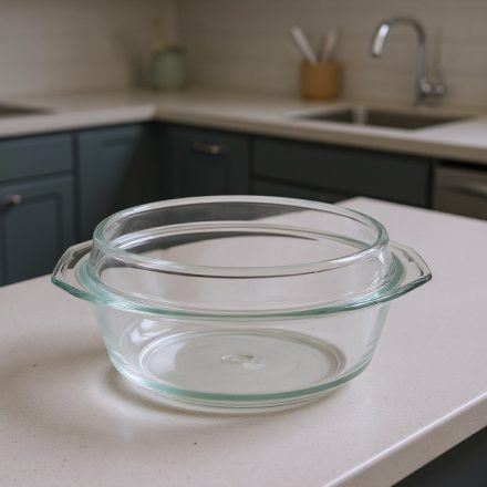 Simax Hőálló jénai tál fedővel kerek 2,5+1,2 liter