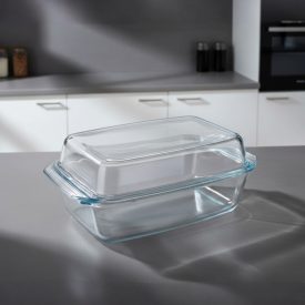   Simax hőálló jénai sütőtál fedővel szögletes, 2,8 liter+2 liter