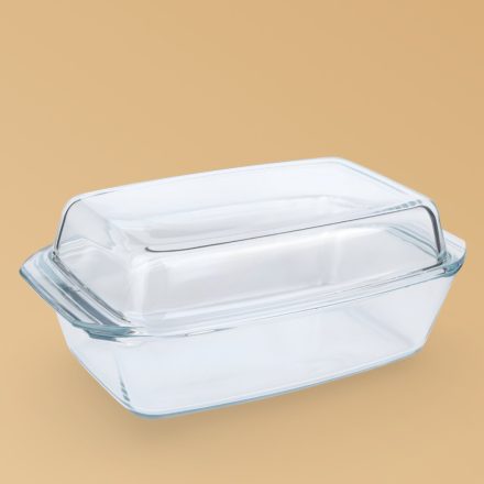 Simax hőálló jénai sütőtál fedővel szögletes, 2,8 liter+2 liter