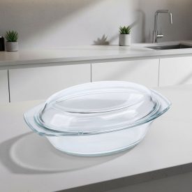   Simax hőálló jénai sütőtál fedővel ovális 2,4 liter+1,2 liter
