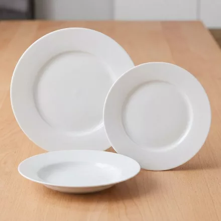 Everyday fehér étkészlet, 18 részes, kerek, üveg