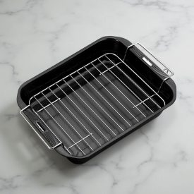   Sütőtepsi ráccsal, mély, 38×28×6 cm, tapadásmentes, Saphir