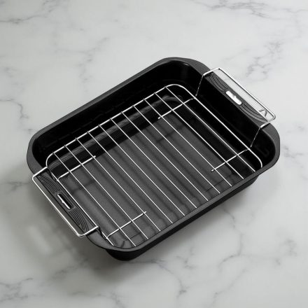 Sütőtepsi ráccsal, mély, 38×28×6 cm, tapadásmentes, Saphir