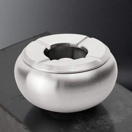 Szélfogós hamutartó, 14,5×7,5 cm, rozsdamentes